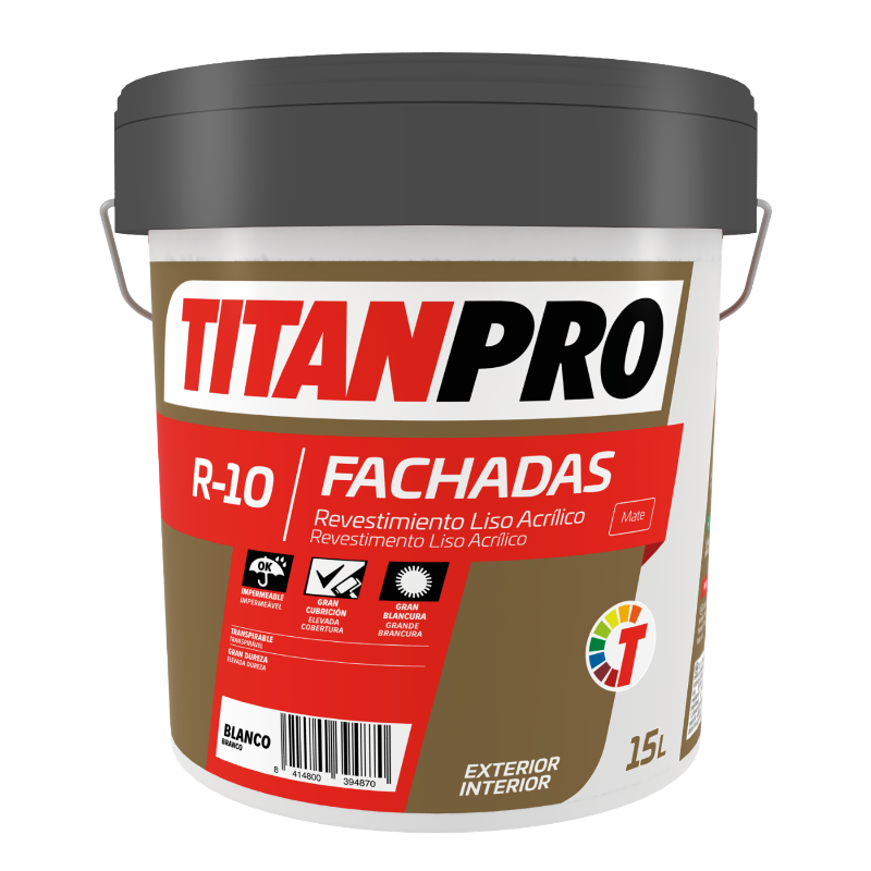 **COLORES**TITANPRO R-10 Revestimiento Exterior Liso  Mate 15 Lts
