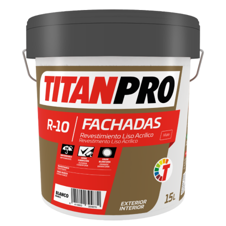 **COLORES**TITANPRO R-10 Revestimiento Exterior Liso  Mate 15 Lts