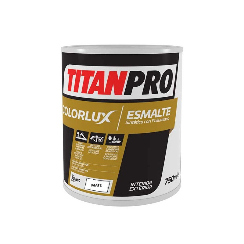 Colorlux TITANPRO Esmalte Poliuretano 750ml MATE BLANCO