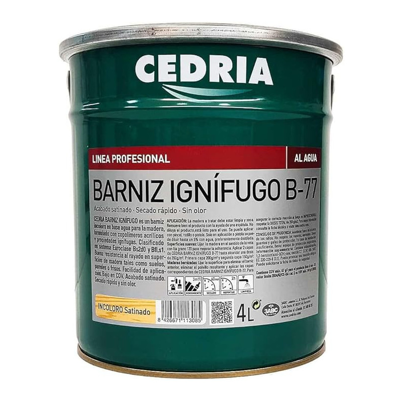 Cedria Barniz Ignífugo B-77 al Agua (INTERIOR)