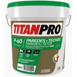 TITANPRO P-60 Plástica VINILICA Blanco Mate 15 Lts