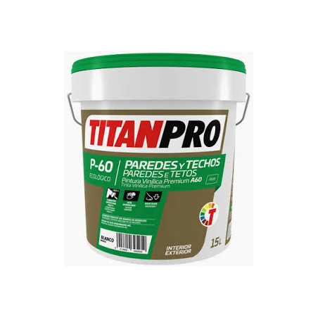 TITANPRO P-60 Plástica VINILICA Blanco Mate 15 Lts