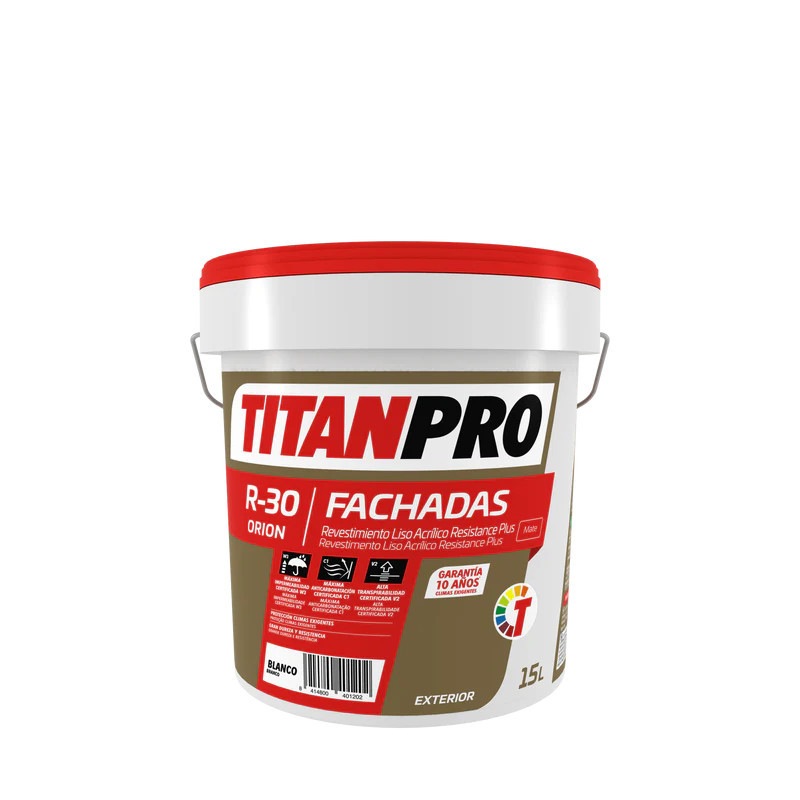 **COLORES**TITANPRO R-30 Revestimiento Exterior Liso Mate 4Lts