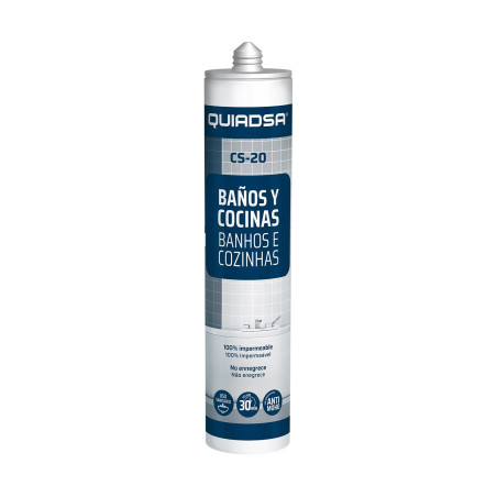 Quiadsa CS-20 Silicona Especial Baños y Cocinas  BLANCA 280G Block MOHO