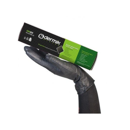 GUANTE NITRILO NEGRO DIAMANTADO TALLA M CAJA 100UDS